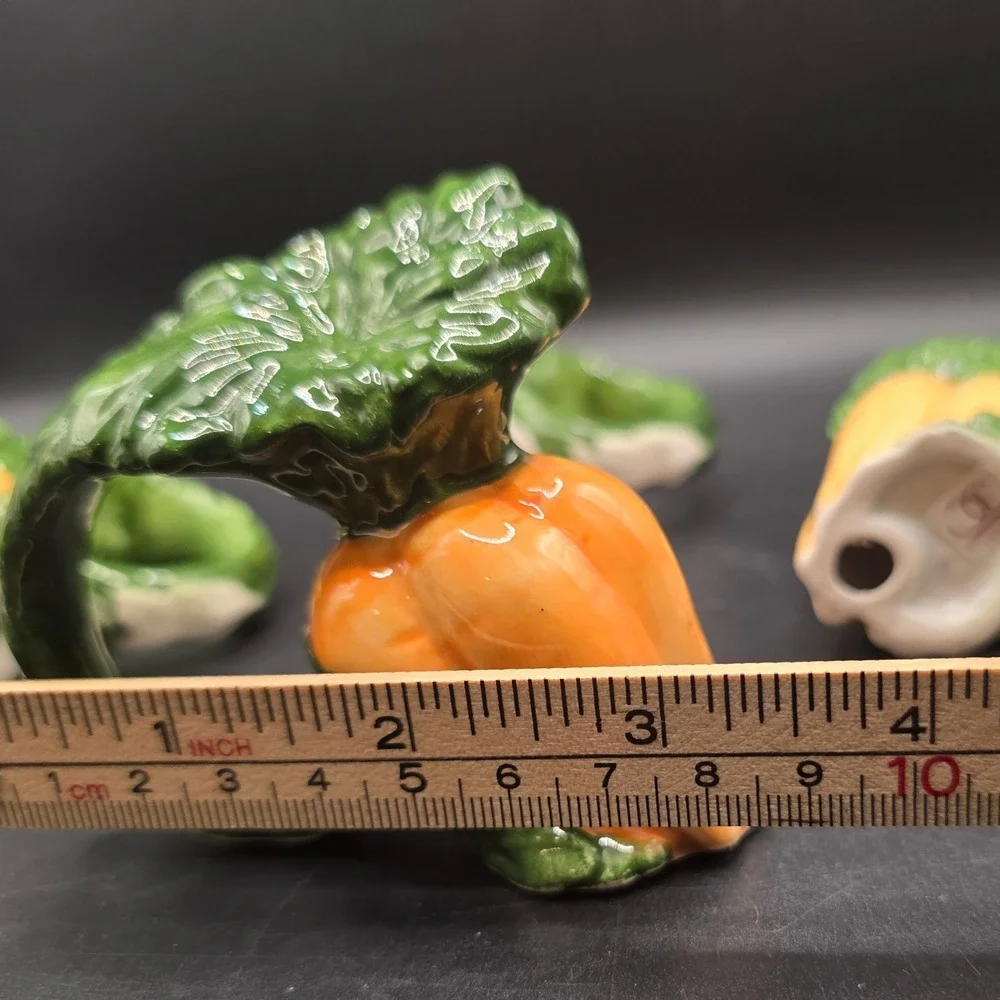 Omnibus Japan Ceramic Carrot Napkin Rings Set of 4 Vintage Fitz and Floyd Garden